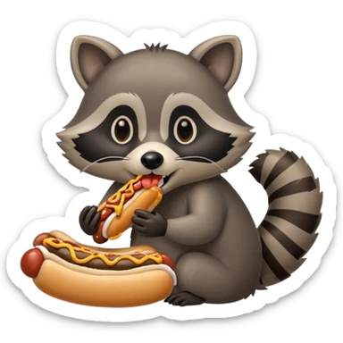  Feral raccoon eating junk food  sticker