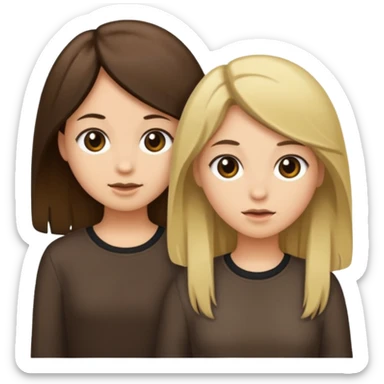 bestiess one with dark brown hair and one with dirty blonde hair sticker
