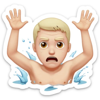 Man drowning sticker