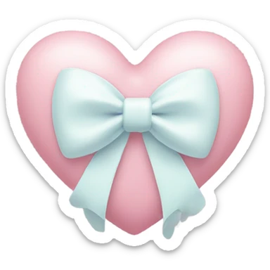 Pastel heart with white bow  sticker