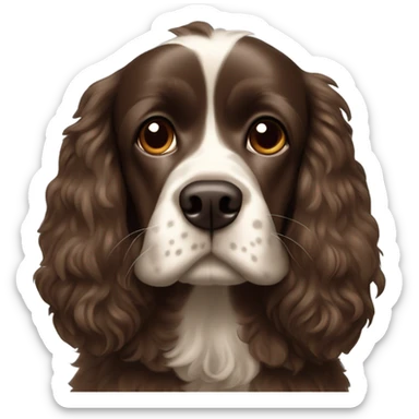 A dark brown cocker spaniel with a little mohawk sticker