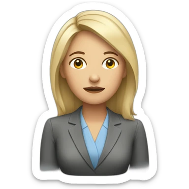 tired female consultant sticker