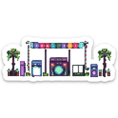 indie music festival with multiple artists sticker