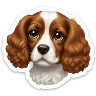 blenheim cavalier girl with brown spot on left side of mouth  sticker