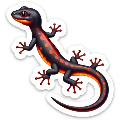salamander black with fiery red flashes on the scales sticker