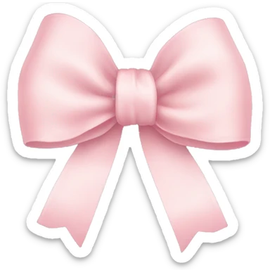 Light pastel Pink bow ribbon tied  sticker