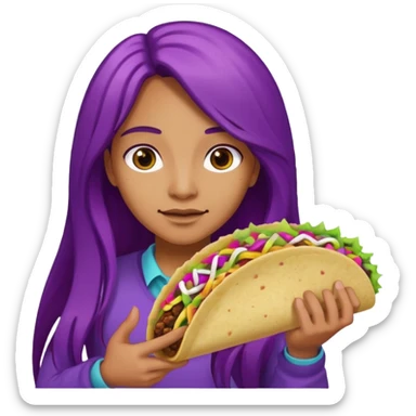 police holding taco with purple long hair sticker