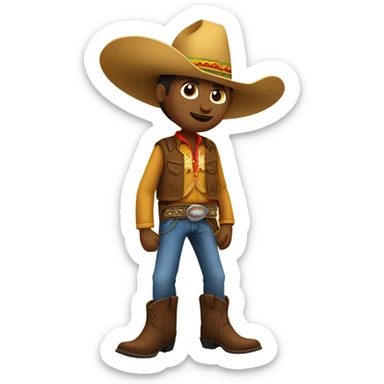Cowboy riding a taco sticker