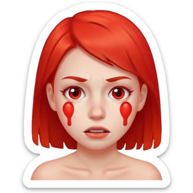 Girl in 🥵 face sticker