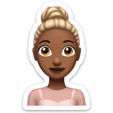 Clean girl emojis word ballerina pink sticker