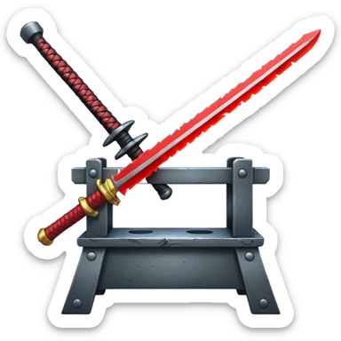 A samurai sword hot anvil sticker