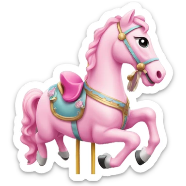 pink carousel horse sticker