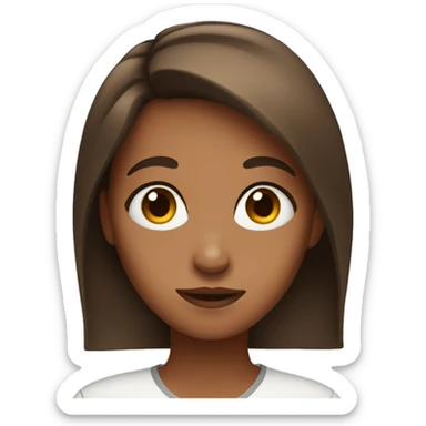 Girl with biggest forehead brown hair sticker