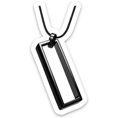 Long black vertical 3d rectangle necklace  sticker