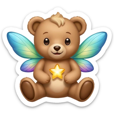 Teddy and fairy together sticker