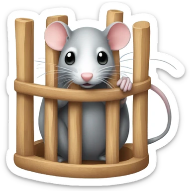 Cage with a mouse trying to escape sticker