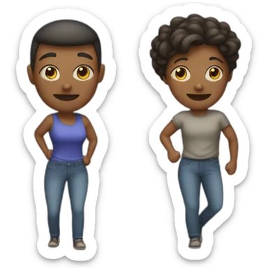 a man and a woman beat friends sticker