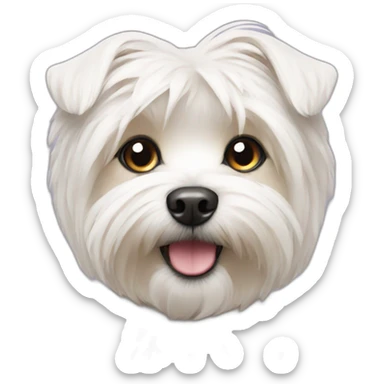 White Morkie sticker