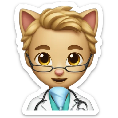 Cat doctor surprise sticker