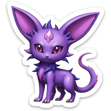 Shiny Dark Cute Edgy Cool Espeon-Haunter-Nidorino-Liepard-fusion-hybrid full body  sticker