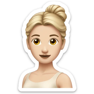 Pale ballerina with dirty blonde hair in a bun sticker