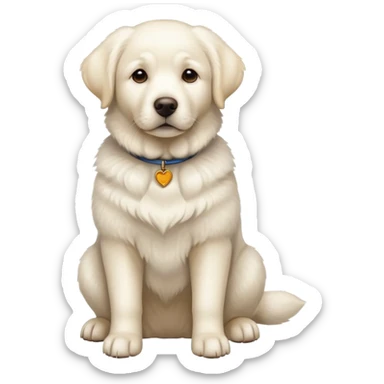 White Labrador adult dog sitting sticker