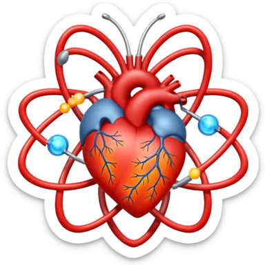 heart with atomic orbitals sticker