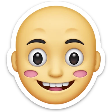 scary cute man emoji, stitched smile, pastel colors sticker