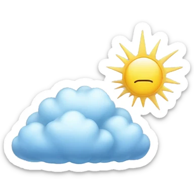 clouds with rays coming out of it  sticker