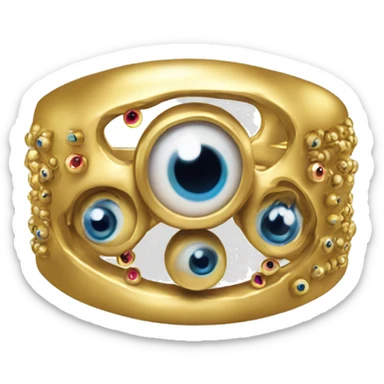 thin gold ring studded with eyeballs sticker