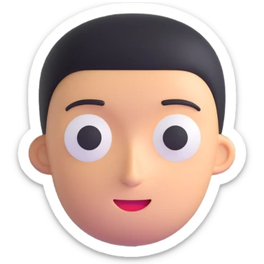 character with oval-shaped head with flat top sticker