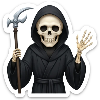 grim reaper not his face him in his black robe that cover his face  sticker