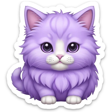 light purple lavender cat kitten sticker