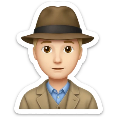 man with hat on  sticker