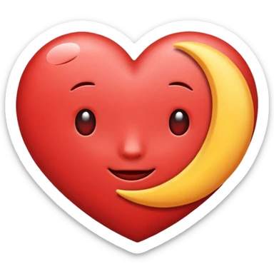 Heart and moon emoji sticker