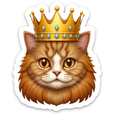 Persian cat tabby with crown king sticker