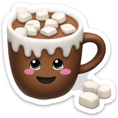 hot chocolate mug with marshmallows  sticker