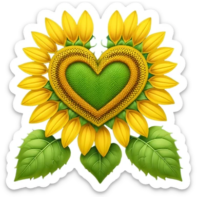 Sun flower heart sticker