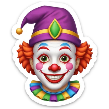 Clown with jester hat sticker