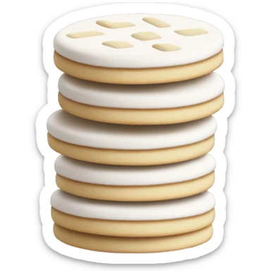 stacked white cookies sticker