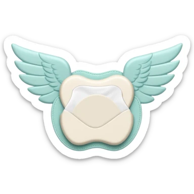 single sanitary pad shown from above, soft white contours, slightly curved wings, gently quilted texture, absorbent clean surface with subtle folds suggesting flexibility, no wrapper, underwear, or branding, apple emoji style, soft lighting, subtle shadows, emoji scale sticker