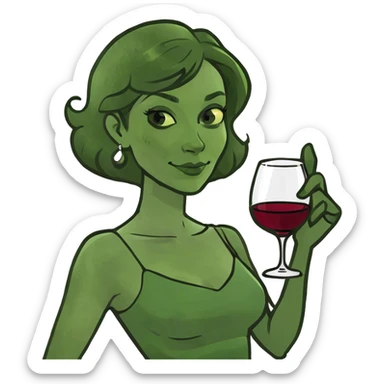 Pretty tan woman drinking wine sticker