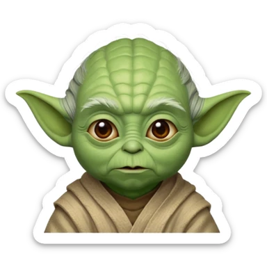 A yoda with 67 on top of it sticker