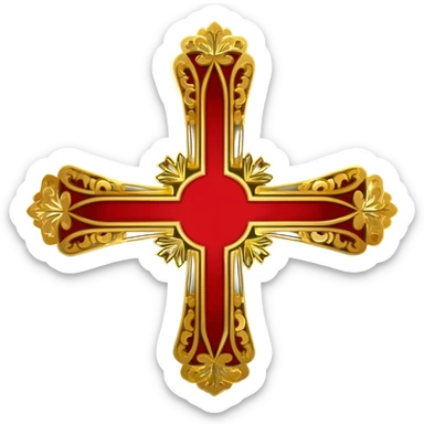 Red knights templar cross sticker
