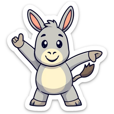 Donkey giving the ok hand signal sticker