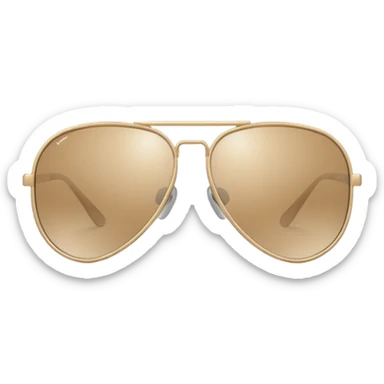 minimalist light beige aviator sunglasses sticker