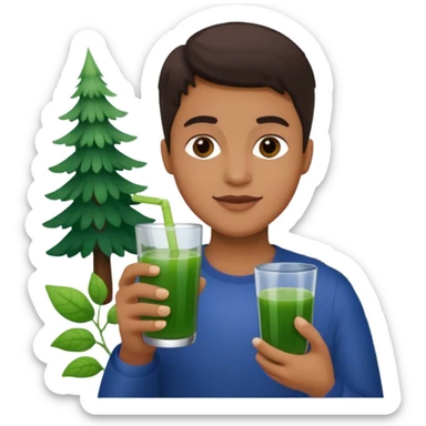 juice,forest fruits, person, green juice sticker