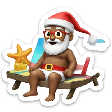 Beach Santa  sticker