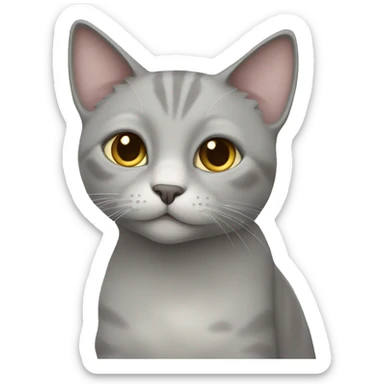 lovely light grey cat(patternless) sticker