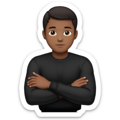  silhouette  crossing his arm  sticker